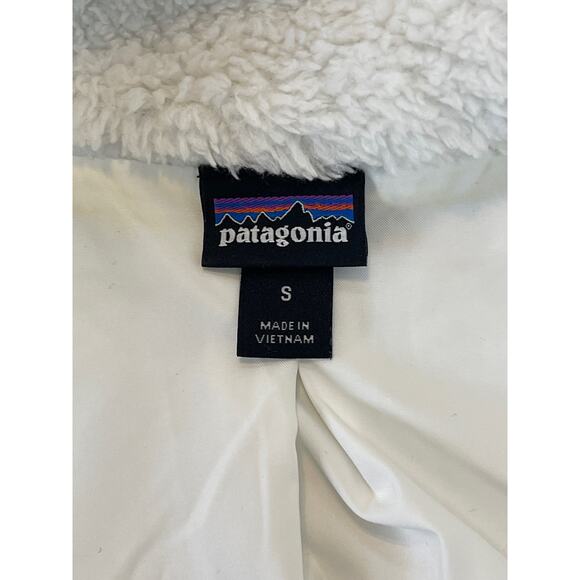 Patagonia Los Gatos Vest Womens Small White Deep-Pile Fleece Pocket Full-Zip - Picture 6 of 9